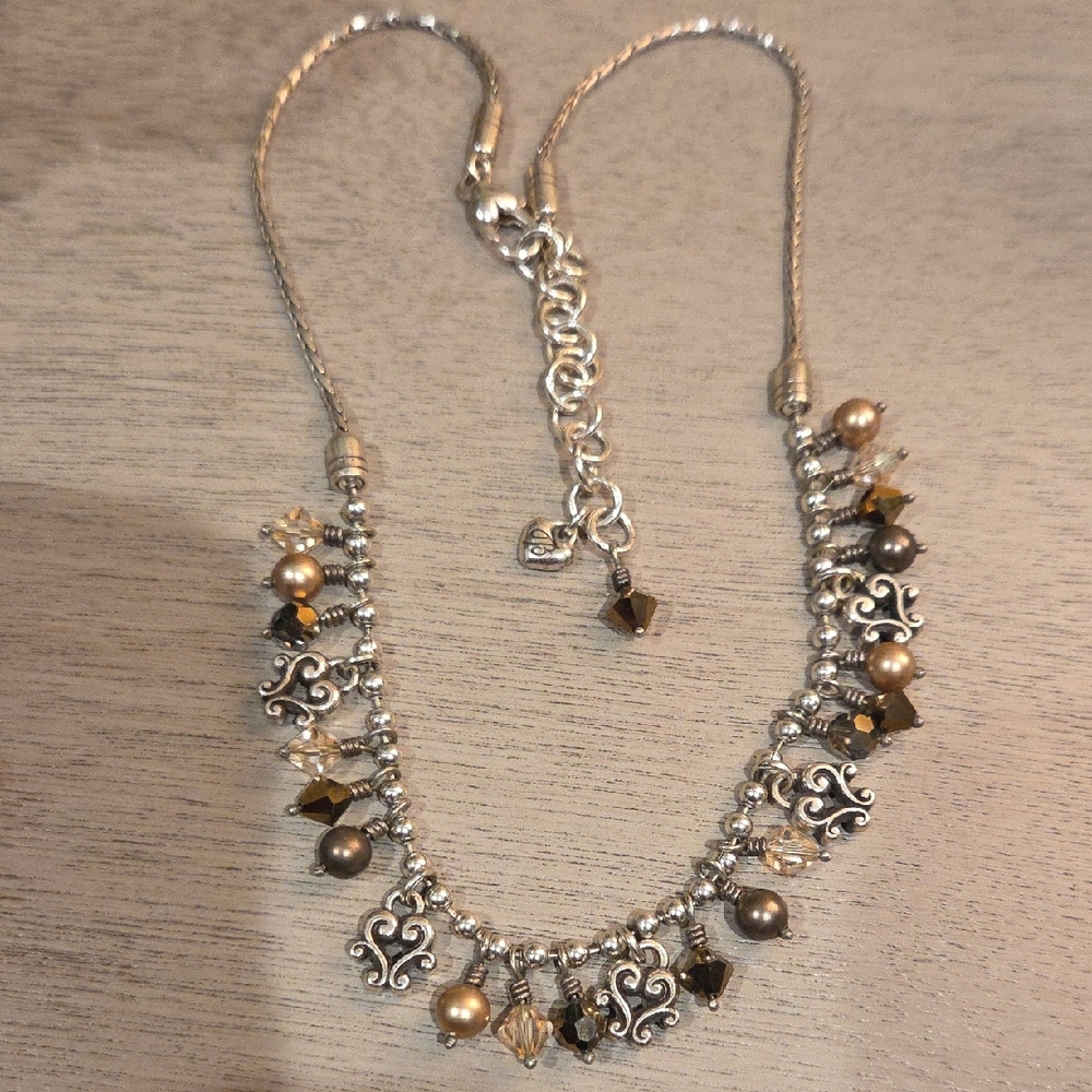 Brighton Silver Necklace with Pearl and Crystal Accents
